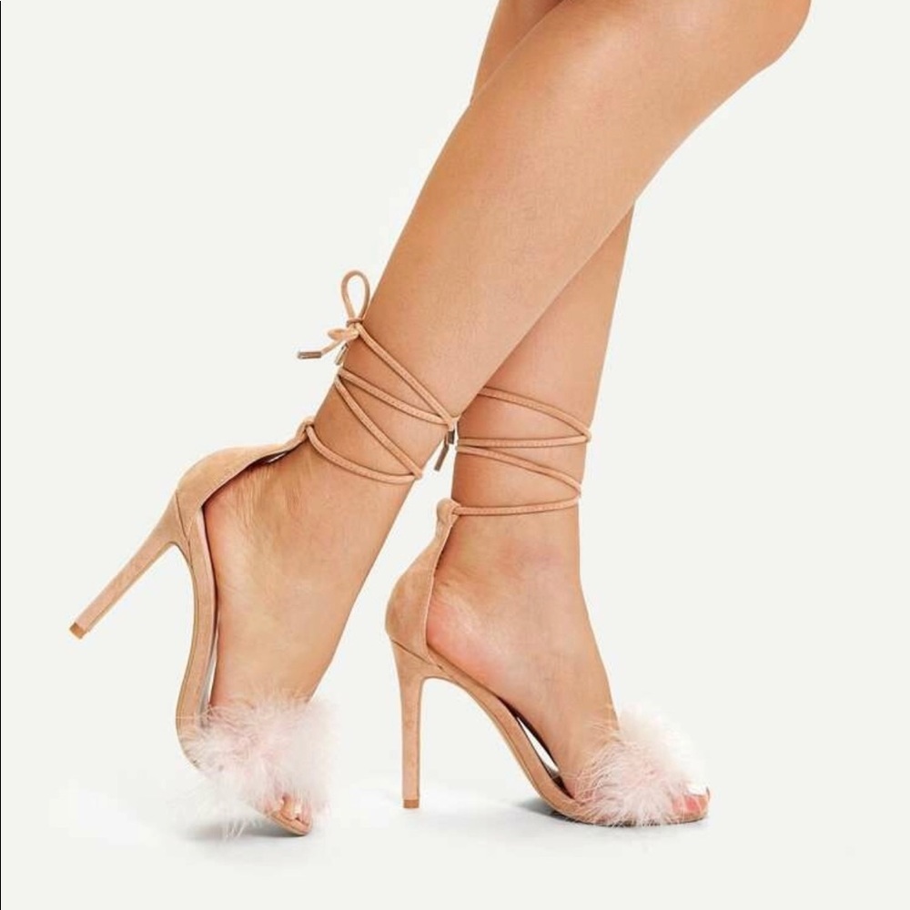 SHEIN - Cream/blush High Heels criss cross size 36